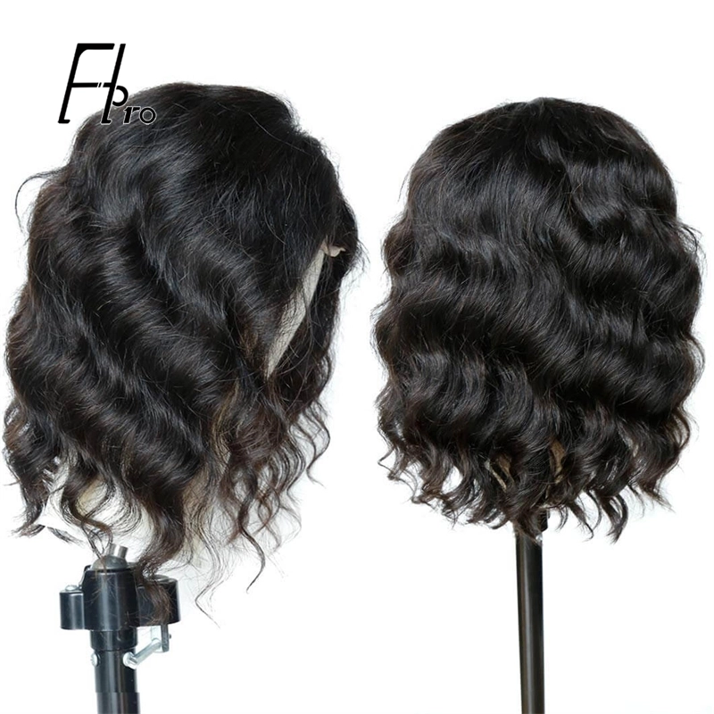 High Quality Body Wave Bob Wig T Part Lace Human Hair Natural Black